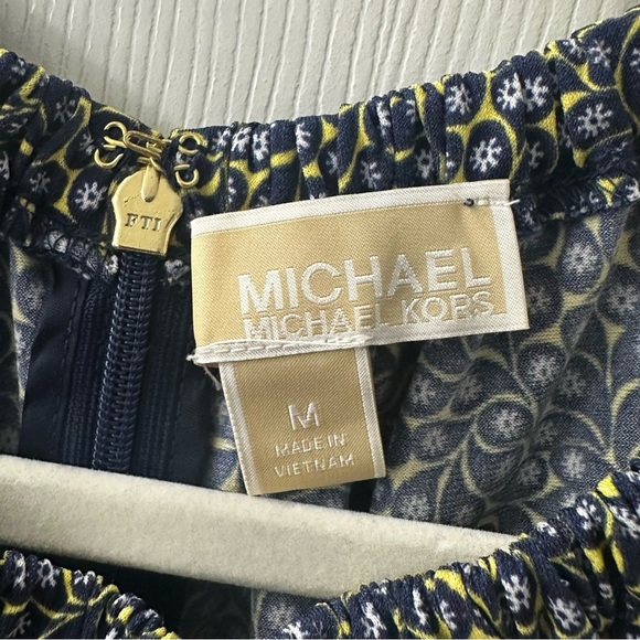 Michael Kors Chain Strap Midi Dress M – Y2K Resortwear Glam Floral - Picture 4 of 11